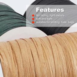 6.5mm preto kraft ráfia largura fio embalagem fio fita artesanato jóias para festival diy decoração e tecelagem verde escuro 300m - Image 4