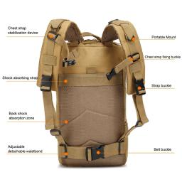 Mochila tática clássica Viagem Esportes Camuflagem Bag Outdoor Escalada Caça Mochila Pesca Caminhadas Nylon 3P Pack Bag - Image 4