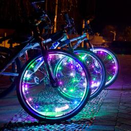 Noite equitação bicicleta roda luzes, mountain bike frame decoração, válvula lâmpada, falou luzes - Image 5