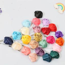 Broche Buttonhole para Homens, Corsage Do noivo, Alfinetes De Lapela, Fita De Rosas Flor, Acessórios De Casamento, Boutonnieres De Casamento - Image 3
