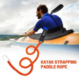 Ajustável Elastic Kayak Rod Lanyard, Canoa Paddle Leash, Pesca Remo, Corda De Segurança, Barcos Acessório, Rod Carabiner - Image 2