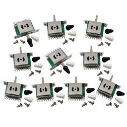 Flanor interruptor seletor de captador de guitarra, 10 peças, 5 vias, com pontas preto/branco, acessórios para guitarra - Image 1