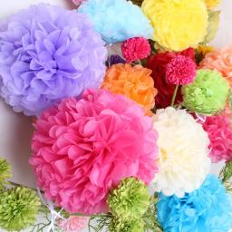 Papel Pom Poms para Wedding Ball, Festa de aniversário, Baby Shower Supplies, Decoração para casa, 10 cm, 15 cm, 20 cm, 25 cm, 30 cm, 35cm, 5Pc Lot - Image 1