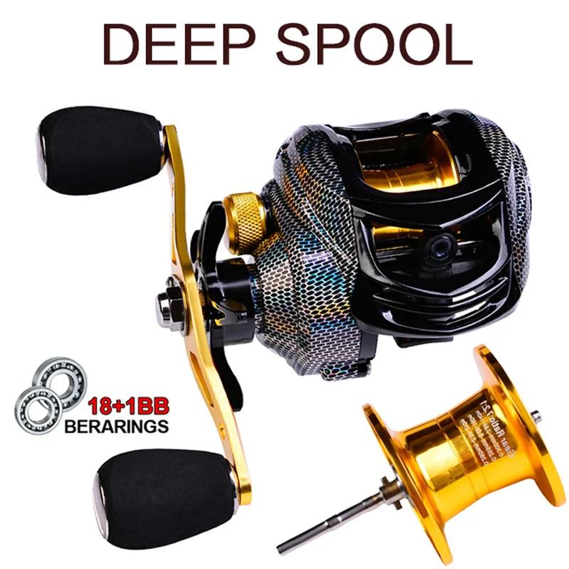 FLYSAND 10kg Max Drag Freio Magnético Carretel de Baitcast 18 + 1BB 7.2:1 Relação de Engrenagem Carretel de Pesca Carretel de Linha Profunda Rasa - Image 1