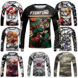 Cody Lundin-Kimonos personalizados de Jiu Jitsu para crianças, camisas de compressão para meninos e meninas, equipamento MMA, manga comprida Rashguard, blusa UV infantil - Image 3