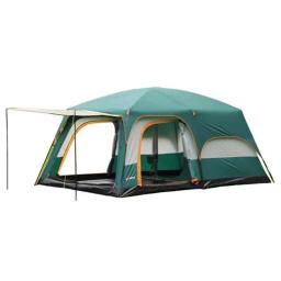 Outdoor Camping tenda de luxo de dupla camada, Tent Família Grande, impermeável e protetor solar, dois quartos e um quarto, 5-8 pessoas - Image 2