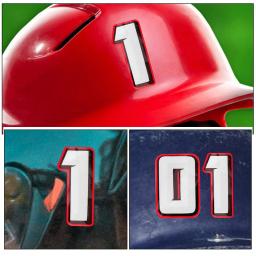 Auto-adesivos esportes número adesivos, decalques para capacetes, adesivos de hóquei, números, beisebol, futebol, filme reflexivo, 2 conjuntos - Image 4