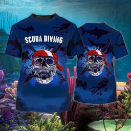 Camiseta gráfica masculina e feminina de mergulho autônomo, camisetas unisex, roupas de surf, amor, caveira, amor, surf, férias no Havaí - Image 2