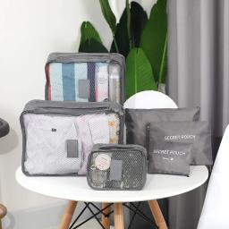 Saco De Armazenamento De Viagem Para Roupas, Organizador De Mala, Bolsa De Guarda-Roupa, Caixa De Cubo De Embalagem De Sapatos, 6Pcs por Conjunto - Image 2