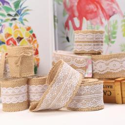 Rolo natural da fita da juta serapilheira, laço rústico do vintage, decoração do casamento, material da festa do Feliz Natal, embalagem do presente DIY, 2m, 5m - Image 2