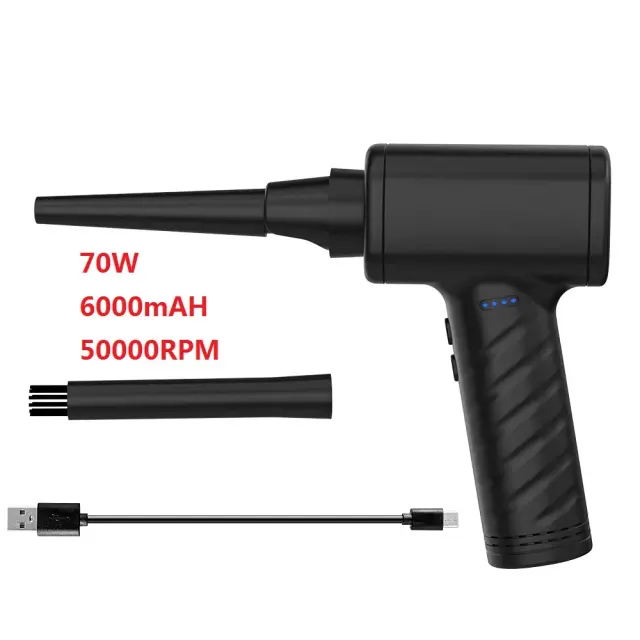 Air Duster Recarregável Sem Fio USB: Potente Limpador de Poeira para PC, Teclados e Carros a 51000 RPM