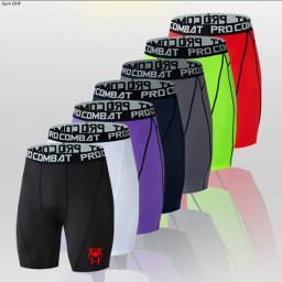 Calções Esportivos de Secagem Rápida Masculina, Fitness, Exercício, Treinamento, Menino, Correndo, Estiramento, Malha, Respirável, Calças Justas de Ciclismo, Leggings, MMA - Image 2