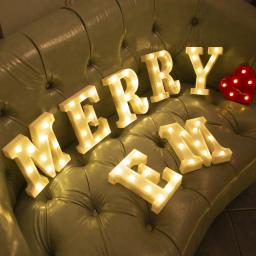 Letras do alfabeto Luzes LED, Luminous Number Lamp, Luz decorativa da noite, Casamento, Aniversário, Decoração de festa de Natal - Image 3