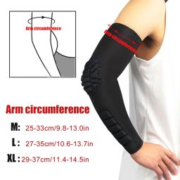 1 pçs cotovelo almofadas de compressão shooter mangas homem feminino braço manga com almofada para basquete futebol voleibol ciclismo corrida - Image 2