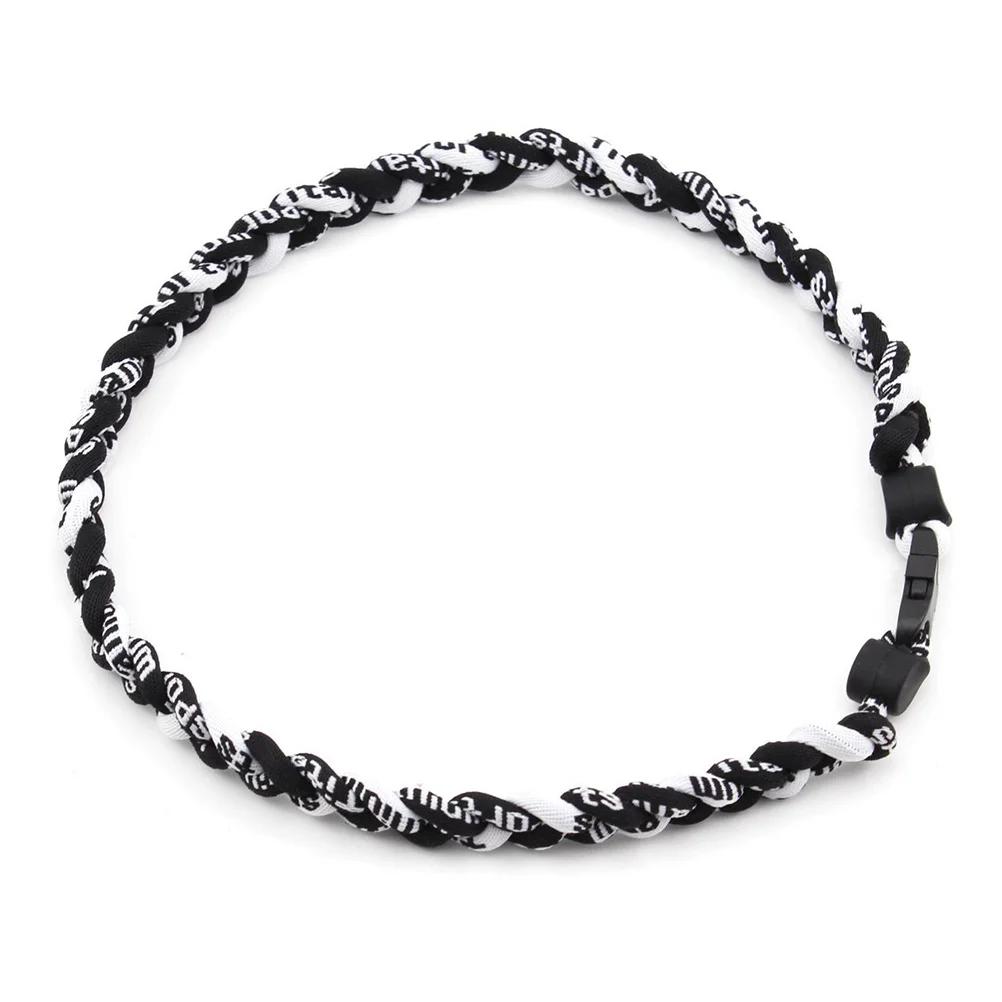 Colar de esportes trançado iônico titanium para beisebol/softball/futebol (preto) - Image 1