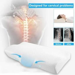 Almofada ortopédica para proteção do pescoço, espuma de memória, rebote lento, borboleta em forma, saúde, cervical, 1 pc - Image 4