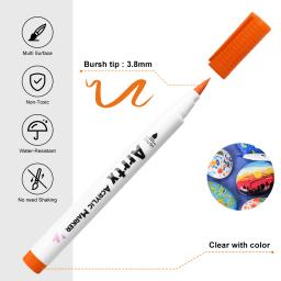 Canetas de tinta acrílica Arrtx, marcadores de tinta acrílica de ponta extra fina para pintura rupestre, cerâmica/vidro/tela/caneca/madeira/ovo de páscoa - Image 3