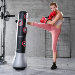 Saco de boxe inflável para adultos e crianças, material durável de PVC, saco Kickboxing, autônomo com salto instantâneo - Image 2