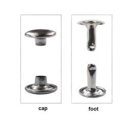 100 conjuntos de rebites de metal com tampa dupla, 6mm 8mm, rebites redondos para artesanato de couro, bolsa, cinto, roupas, chapéu, sapatos, coleira de animais de estimação, decoração - Image 5