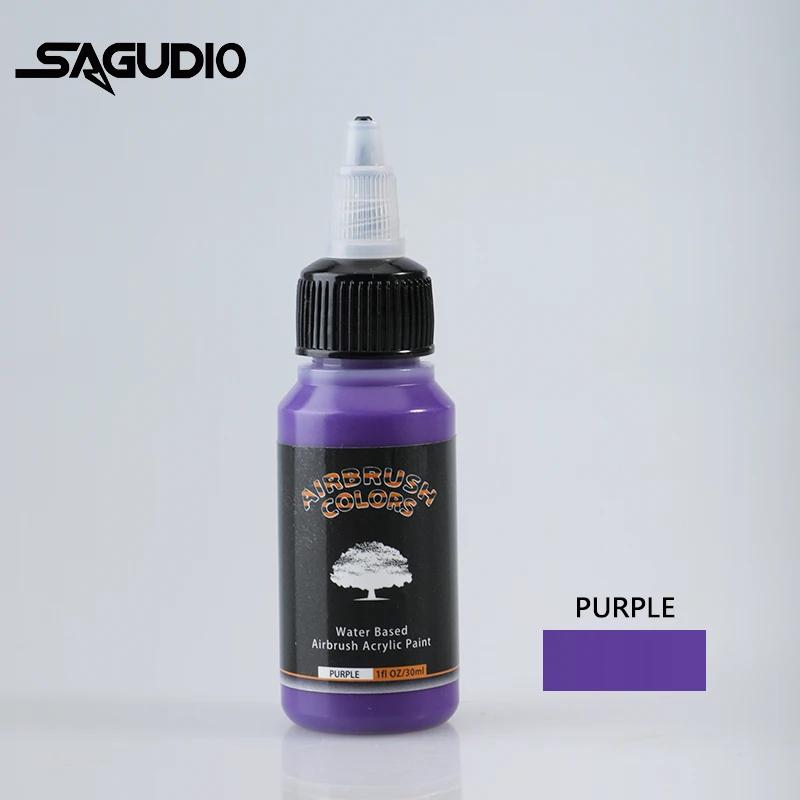 SAGUD-Aerógrafo Tinta Acrílica para Iniciantes Hobistas e Artistas, Pronto para Spray, à Base de Água, 24 Cores Matte, 30ml Premium - Image 1