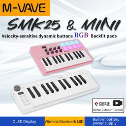 M-VAVE-MIDI Controlador de teclado, percussão, Bluetooth, música, combate, arranjador, SMK25 II - Image 1