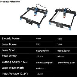 COMGROW Máquina De Gravura De Corte A Laser De Alta Precisão, Roteador De Madeira, Impressora De Logotipo De Madeira, 40 W, 48W FAC, CNC - Image 2