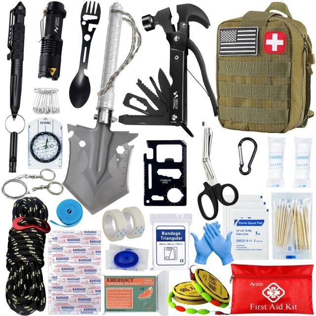 Kit Completo de Primeiros Socorros Militar para Acampamento e Aventuras ao Ar Livre