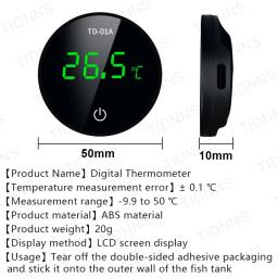 Mais novo Aquário Termômetro LCD Digital Termômetro Externo Carregamento Tipo-C Fish Tank Mini Termômetro Alta Precisão-9.9-50 ℃ - Image 6