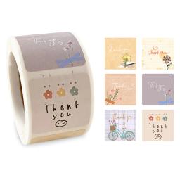 Cute Cartoon Floral Obrigado Adesivos, Feriado, Decoração De Presentes De Festa De Casamento, Selo Adesivo, Etiquetas De Envelope, Bonito, 300pcs por rolo - Image 5