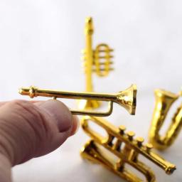 Instrumentos Musicais de Boneca Miniatura, Violino, Guitarra, Piano, Modelo Saxofone, Trompete, Music Bar, Acessórios Dollhouse, Escala 1:12 - Image 3
