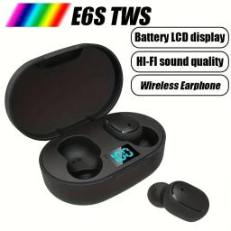 Fones de ouvido sem fio Bluetooth com microfone TWS E6S Headset com cancelamento de ruído Auscultadores para Xiaomi Redmi - Image 1