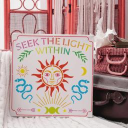 Sol rosto estênceis para pintura modelo reutilizável diy arte e artesanato estêncil procurar a luz dentro desenho em paredes de tecido de madeira - Image 4