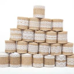 2m 5cm natural juta serapilheira rolls hessian fita com laço rústico vintage decoração de casamento ornamento serapilheira festa diy artesanato suprimentos - Image 6