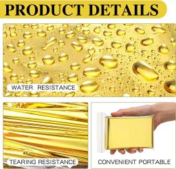 Cobertor de sobrevivência dourado-tira de emergência ao ar livre à prova d'água cortina de resgate de primeiros socorros cobertor militar térmico 130x210cm - Image 3