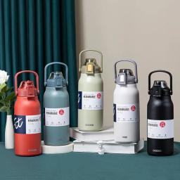 Garrafa de água térmica de grande capacidade com palha, garrafa térmica de aço inoxidável, copo frio e quente do esporte, 1300ml - Image 6