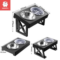 Kompets-Double Bowls Stand para cães, 3 altura ajustável, Pet Slow Feeding Dish, médio, cachorro grande, comida elevada, mesa de alimentadores de água - Image 5