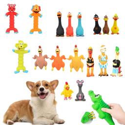 Squeaky cão brinquedos de borracha cão látex mastigar brinquedo frango animal mordida resistente filhote de cachorro som brinquedo suprimentos para pequeno médio grande cão - Image 1