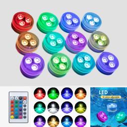 O controlo a distância submergível 3 conduziu a luz subaquática com bateria, luz da noite do rgb, para o tanque de peixes, piscina, festa de casamento - Image 1