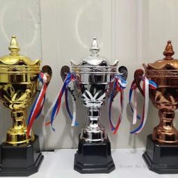 Troféu de metal banhado a ouro, grande comercial, criativo personalizado para enviar amigos, presentes, dança lembrança, decoração de casa, 1pc - Image 2