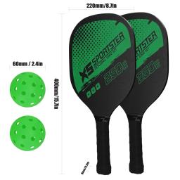 Pickleball Raquetes Set, Conjunto de 2 Raquetes e 4 Pickleballs, Raquete Pickle-Ball, Acessório Esportivo - Image 3