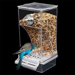 Hamiledyi Alimentador Automático De Gaiola De Pássaro com Perch, Transparente Semente Food Container, Papagaio Acessórios, Sem Mess - Image 3