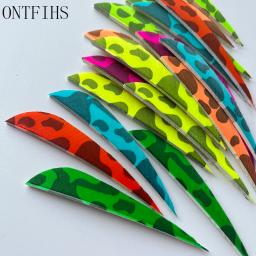 24 pçs 3 Polegada penas de tiro com arco flecha fletching 3 "forma gota de água palhetas de tiro com arco pena tradicional-padrão de camuflagem 50 pc - Image 4