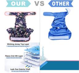 Pañales ajustables para perros, pañales lavables reutilizables para mujeres, vestido para perros con patrón de flores pequeñas y medianas, suministros para mascotas Cutey - Image 3