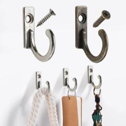 Pequeno gancho antigo ganchos de parede, fivela curva, fecho de chifre, gancho para caixa de jóias de madeira, hardware para casacos e roupas, 10pcs - Image 1