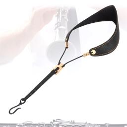 Correia de pescoço para saxofone, cinta de couro pu acolchoada para alto sax tenores clarinete barítono soprano instrumento - Image 2