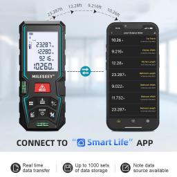 MILESEEY Medidor de distância a laser D5T Bluetooth Fita métrica inteligente com APP, pode plano desenhado à mão no APP - Image 1