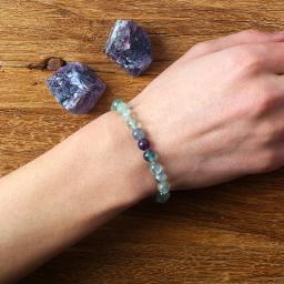 Pulseira de Pedras Naturais para Mulheres e Homens, Jóias, Contas de Fluorita, Yoga e Meditação, Pulseira Energética Curativa, Presente, 6mm, 8mm - Image 2
