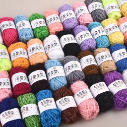 Tricô acrílico Crochet Fios, Material colorido para bordado, Costura Mão Artesanato, Lã Bola Chapéu, Bonecas macias, 12 cores por conjunto - Image 1