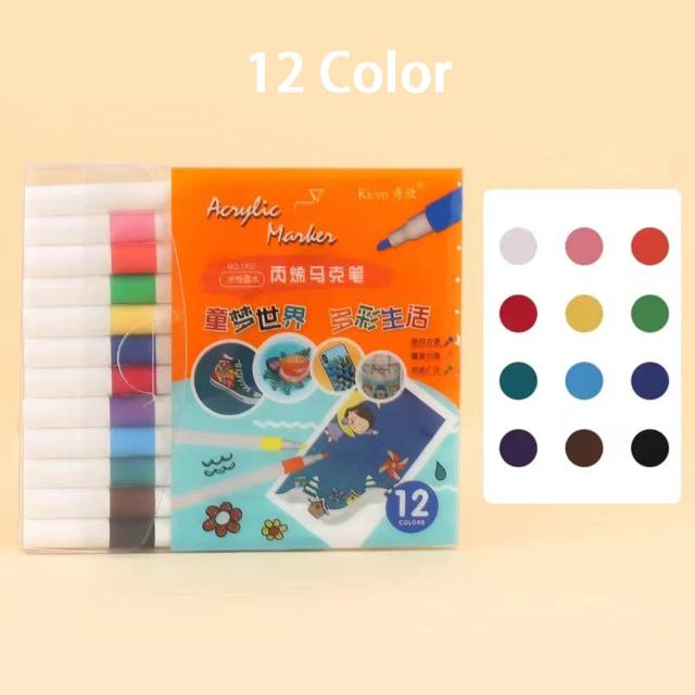 Conjunto de Canetas de Acrílico para Pintura em Rocha, Vidro e Madeira - Kit Completo para Artesanato DIY com 12 a 60 Peças