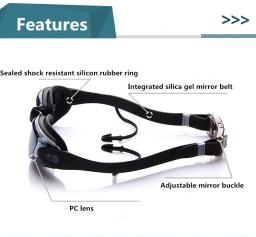 Óculos de proteção UV para adultos, Óculos anti-nevoeiro para homens e mulheres, Óculos ópticos impermeáveis para nadar com tampões de ouvido - Image 3